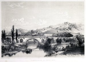Ponte e stazione di St. James, Bath, 1846 da John Cooke Bourne