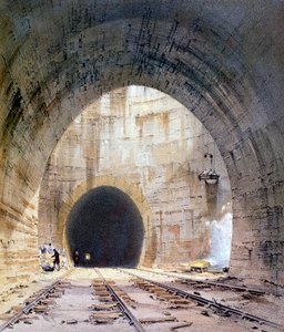 Pozzo di ventilazione nel tunnel di Kilsby, Northamptonshire, Ferrovia Londra & Birmingham, 1839 da John Cooke Bourne