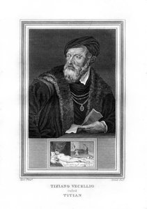 Tiziano Vecellio, pittore italiano del Rinascimento, 1825 da John Corner