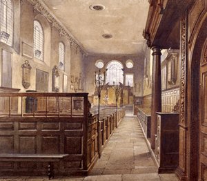 Interno di St Olave Jewry, Londra, 1887 da John Crowther