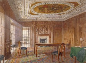 Vista interna della Oak Room, New River Head, Finsbury, Londra, 1886 da John Crowther