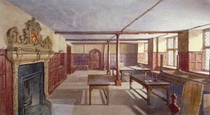 Vista interna della sala da pranzo dei ragazzi a Charterhouse, Londra, 1885 da John Crowther