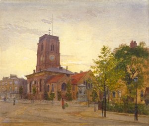 Veduta della chiesa di All Saints, Chelsea, Londra da John Crowther