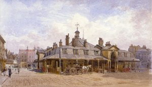 Veduta del mercato di Oxford, St Marylebone, Westminster, Londra da John Crowther