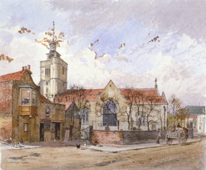 Vista della Chiesa di San Paolo, Hammersmith, Londra, 1880 da John Crowther
