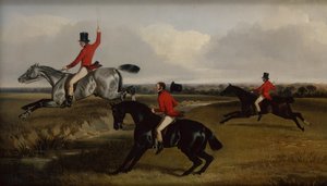 Tre cacciatori che attraversano un ruscello da John Dalby