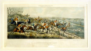 Una lotta per una partenza, Leicestershires, inciso da Henry Alken, 1825 da John Dean (after) Paul