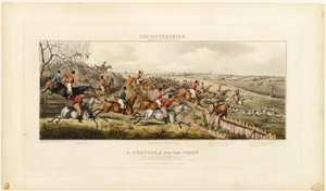 Una lotta per la partenza, tavola uno da The Leicestershire Hunt da John Dean Paul