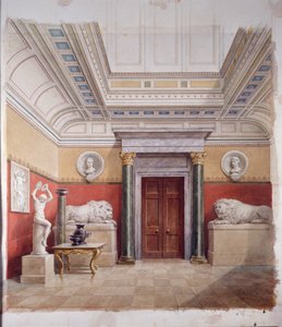 La Galleria delle Sculture, estremità nord, c.1870 da John Dibblee Crace