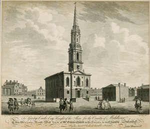 Vista nord-ovest della Chiesa di St Giles in the Fields, Londra da John Donowell