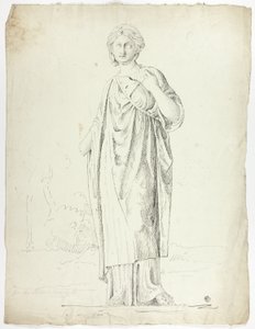 Statua antica di donna drappeggiata in piedi da John Downman