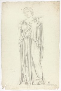 Statua Antica di Donna Drappeggiata in Piedi