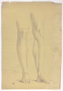 Gambe dopo statua antica di figura in piedi