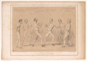 Caricatura di Lord Bentinck e Lord Lyndhurst in un incontro di boxe da John Doyle