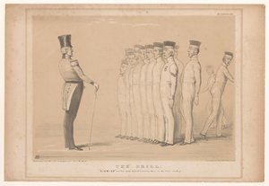 Caricatura del premier Peel come istruttore militare (serie: Schizzi di HB)