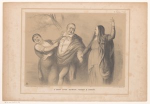 Caricatura del premier Peel tra tragedia e commedia
