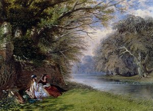 Giovani signore vicino a un fiume da John Edmund Buckley