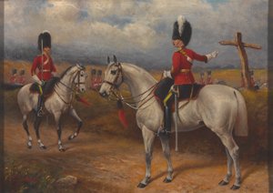 Due ufficiali a cavallo del 2° Dragoni (Royal Scots Greys)
