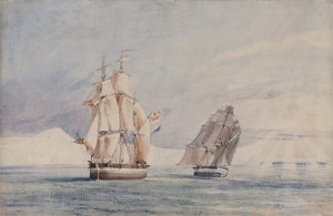 Le navi di Sua Maestà Erebus e Terror nel Mare di Ross da John Edward Davis