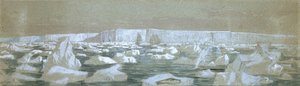 Parte della Barriera Polare Sud, 2 febbraio 1841 (acquerello) da John Edward Davis