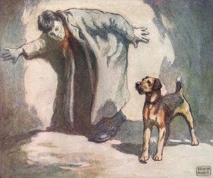 Cane poliziotto al lavoro, illustrazione da 