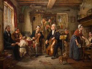 Prova filarmonica in una fattoria, 1860 da John Evan Hodgson