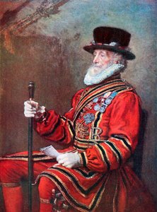 Un guardiano della guardia (litografia a colori) da John Everett (after) Millais