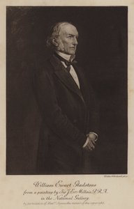 William Ewart Gladstone, statista liberale britannico e Primo Ministro (fotoincisione) da John Everett (after) Millais