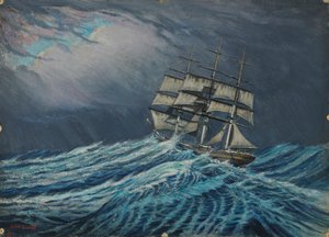 Una nave a vela, fine XIX secolo - metà XX secolo da John Everett