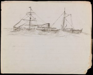 PAH1228; schizzi di una corazzata e altre due navi della Royal Navy (disegno)