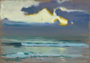 Paesaggio marino. Mare scuro e calmo con dolci onde da John Everett