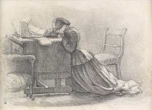 Una moglie - Illustrazione di una poesia da John Everett Millais