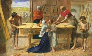 Cristo nella casa dei suoi genitori o La bottega del falegname da John Everett Millais