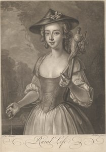 Una ragazza che fila il filo da John Faber the younger