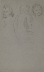 Due studi di ritratto e un nudo maschile, seduto da John Ferguson Weir