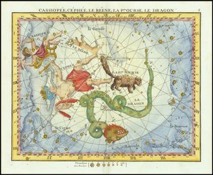 1776 - John Flamsteed - Cassiopee, Cehee, Le Renne, La Pt.Ourse, Le Dragon (Cassiopea, Cefeo, Orsa Minore e Draco)