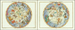 1776 - John Flamsteed - Emisfero Australe ed Emisfero Boreale da John Flamsteed