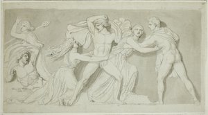Anfione e Zeto liberano la madre Antiope dalla furia di Dirce e Licio da John Flaxman