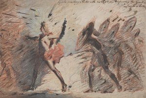 Apollo precede Ettore con il suo egida e disperde i Greci, lezioni di Fuseli