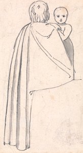 Vista Posteriore di una Donna con Bambino che Guarda oltre la Spalla da John Flaxman