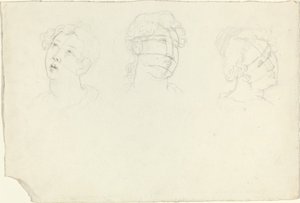 Testa di Maria Maddalena e due santi (?) da John Flaxman
