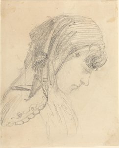 Testa di Donna con Foulard, che Guarda in Basso