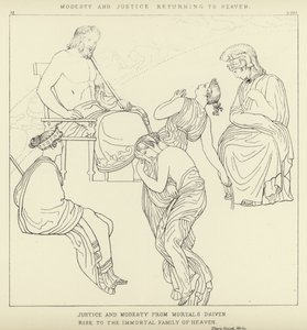 Modestia e Giustizia che tornano in cielo da John Flaxman