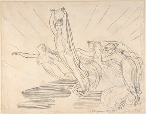 Mattino: Odissea di Pope, libro 12 (recto); studio per il disegno finale (verso) da John Flaxman