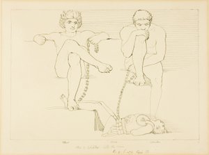 Otus e Efialte tengono prigioniero Ares da John Flaxman