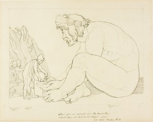 Polifemo implora Ulisse per avere più vino da John Flaxman