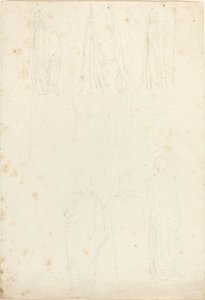 Foglio di Studi di Figure Incappucciate da John Flaxman