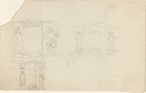 Struttura con figure in abiti asiatici (Illustrazione per "Il Cofanetto"?)
