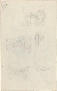 Studi di un letto di malato e decorazioni per la facciata di Buckingham Palace (recto e verso) da John Flaxman