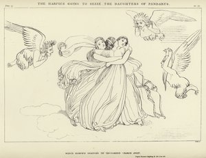 Le Arpie vanno a catturare le figlie di Pandaro da John Flaxman